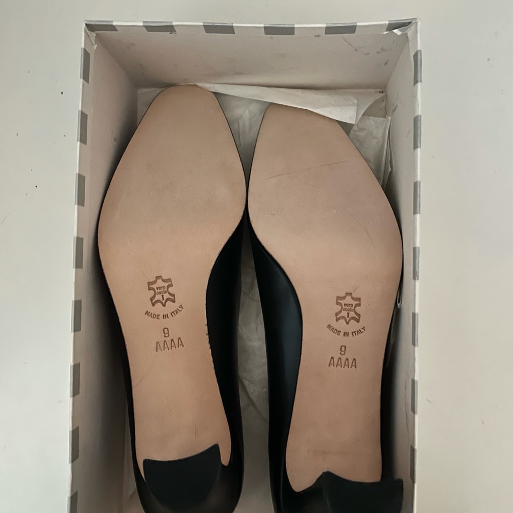 Renzo Fontanelli Black High Heel Leather Pumps, Size 9 AAAA, Made In Italy, EUC. - Picture 5 of 9